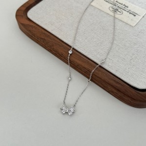 S925 Zirconia Heart Butterfly Pendant Necklace 80200301