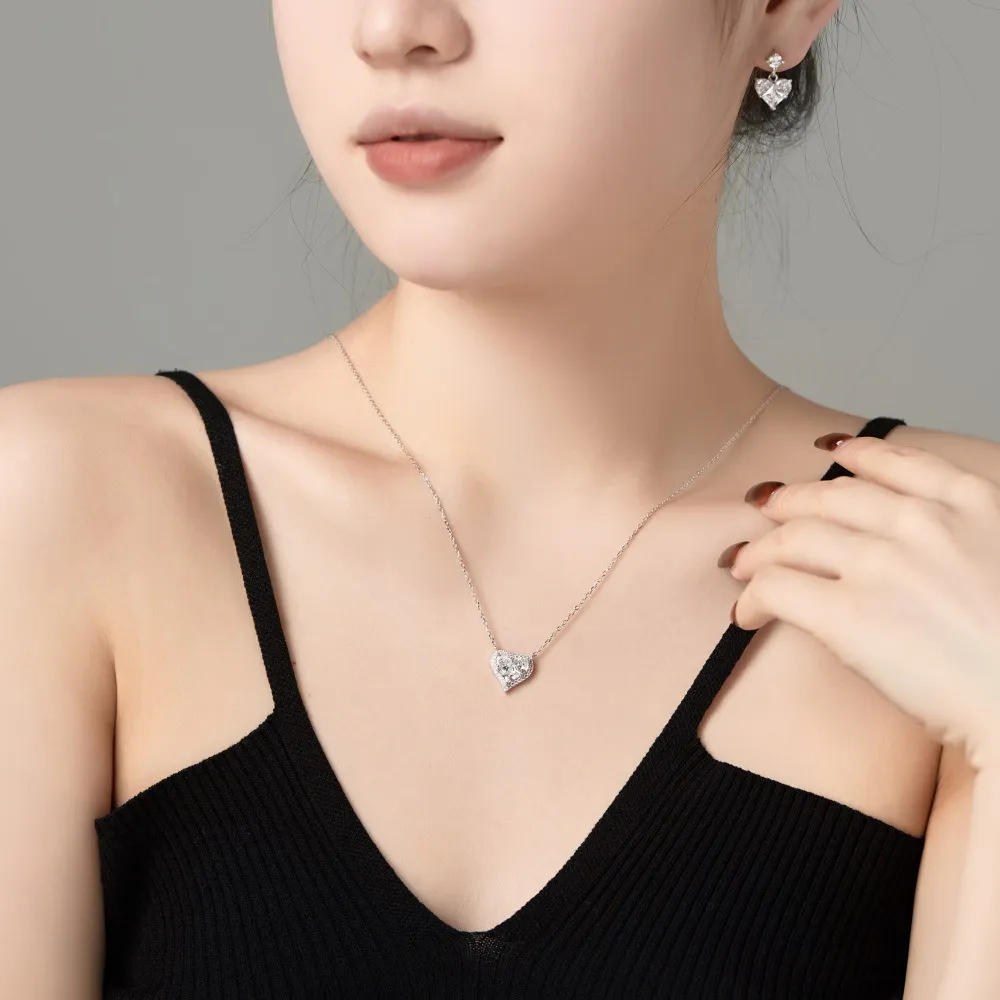 S925 Party Zirconia Heart Pendant Necklace 80200303 - image2