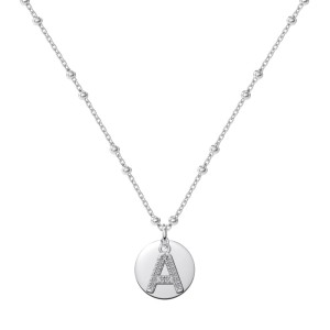 S925 Zirconia 24 Letters Pendant Necklace 80200304