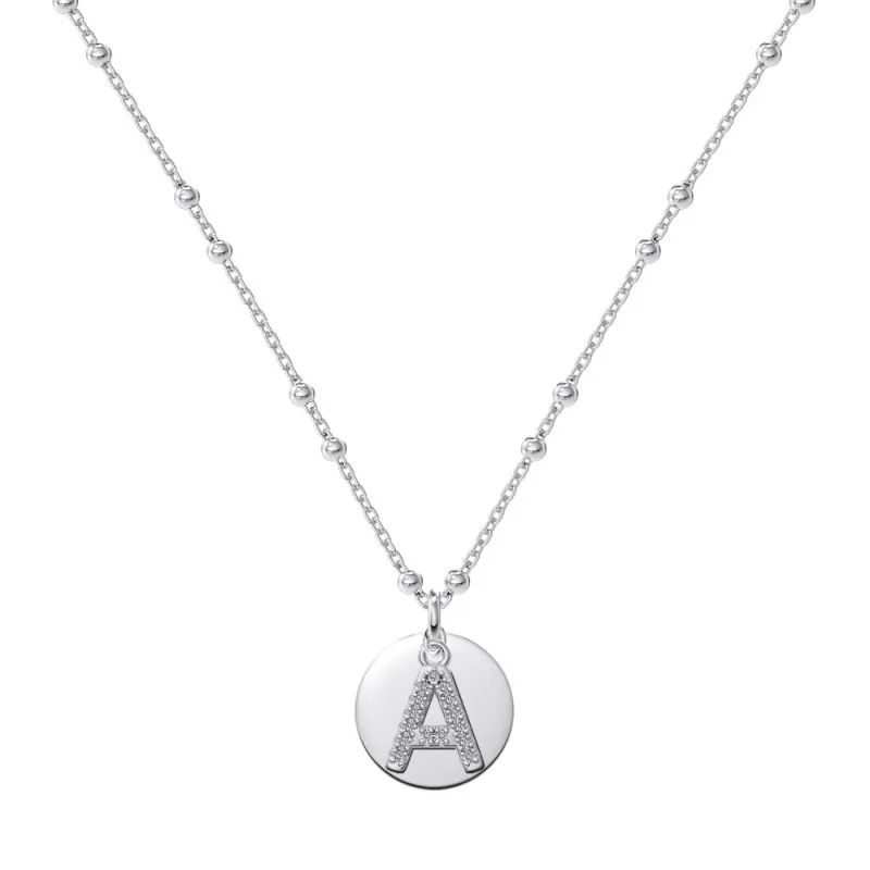 S925 Zirconia 24 Letters Pendant Necklace 80200304
