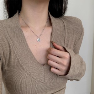 S925 Zirconia 24 Letters Pendant Necklace 80200304