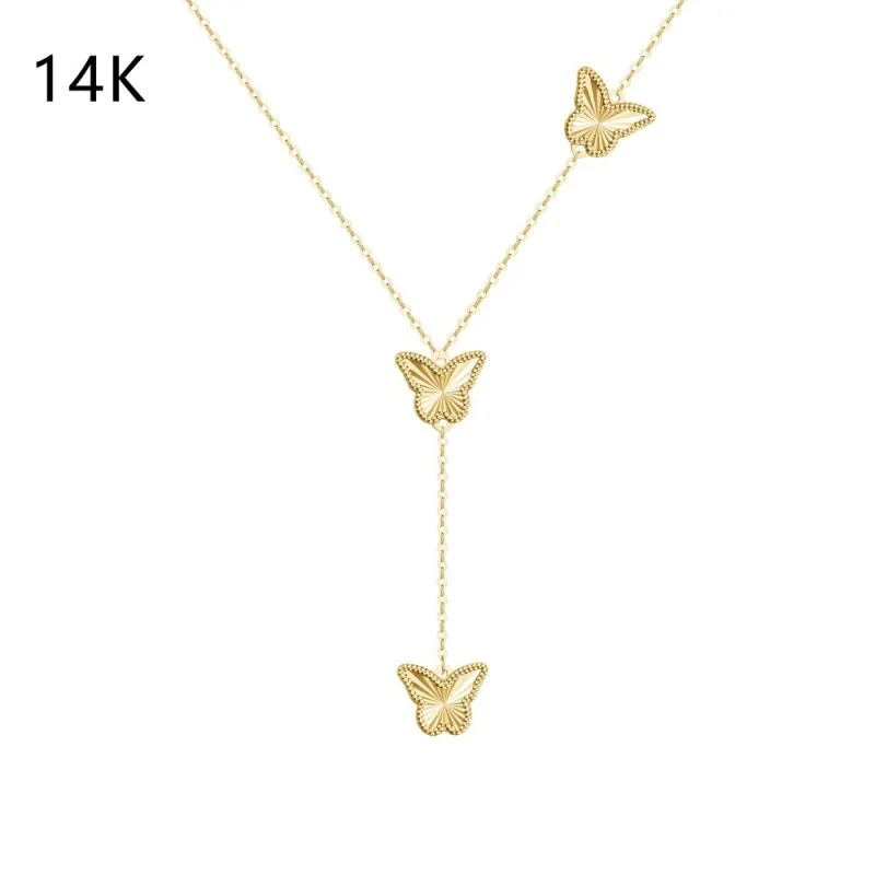 925 Sterling Silver Butterfly Tassel Necklace 80200306