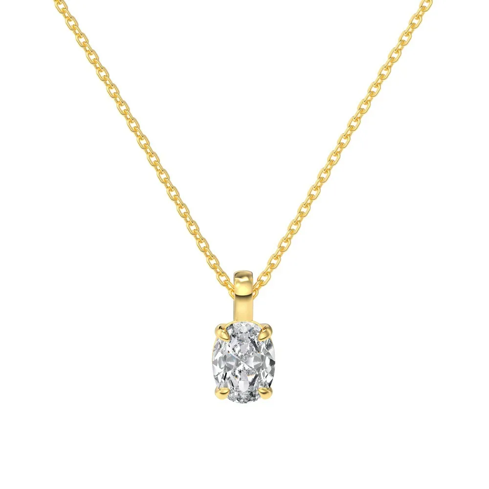 S925 5A Zirconia Oval Pendant Necklace 80200307
