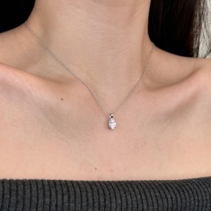 S925 5A Zirconia Oval Pendant Necklace 80200307
