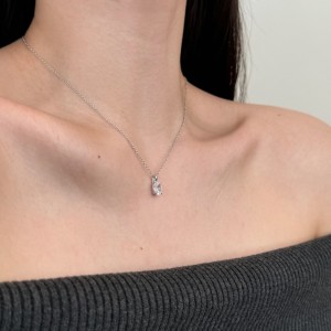 S925 5A Zirconia Oval Pendant Necklace 80200307
