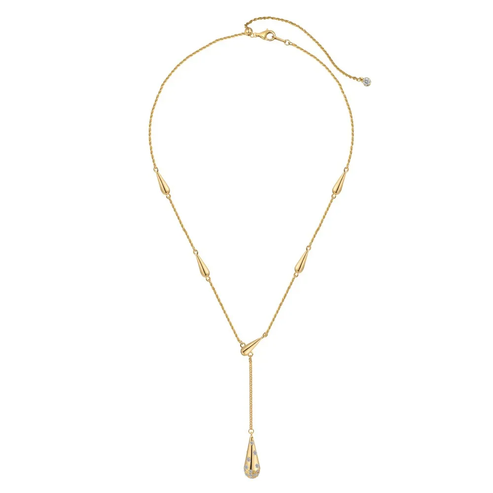 S925 Vintage Italy Style Zirconia Water-drop Necklace 80200310 - image2