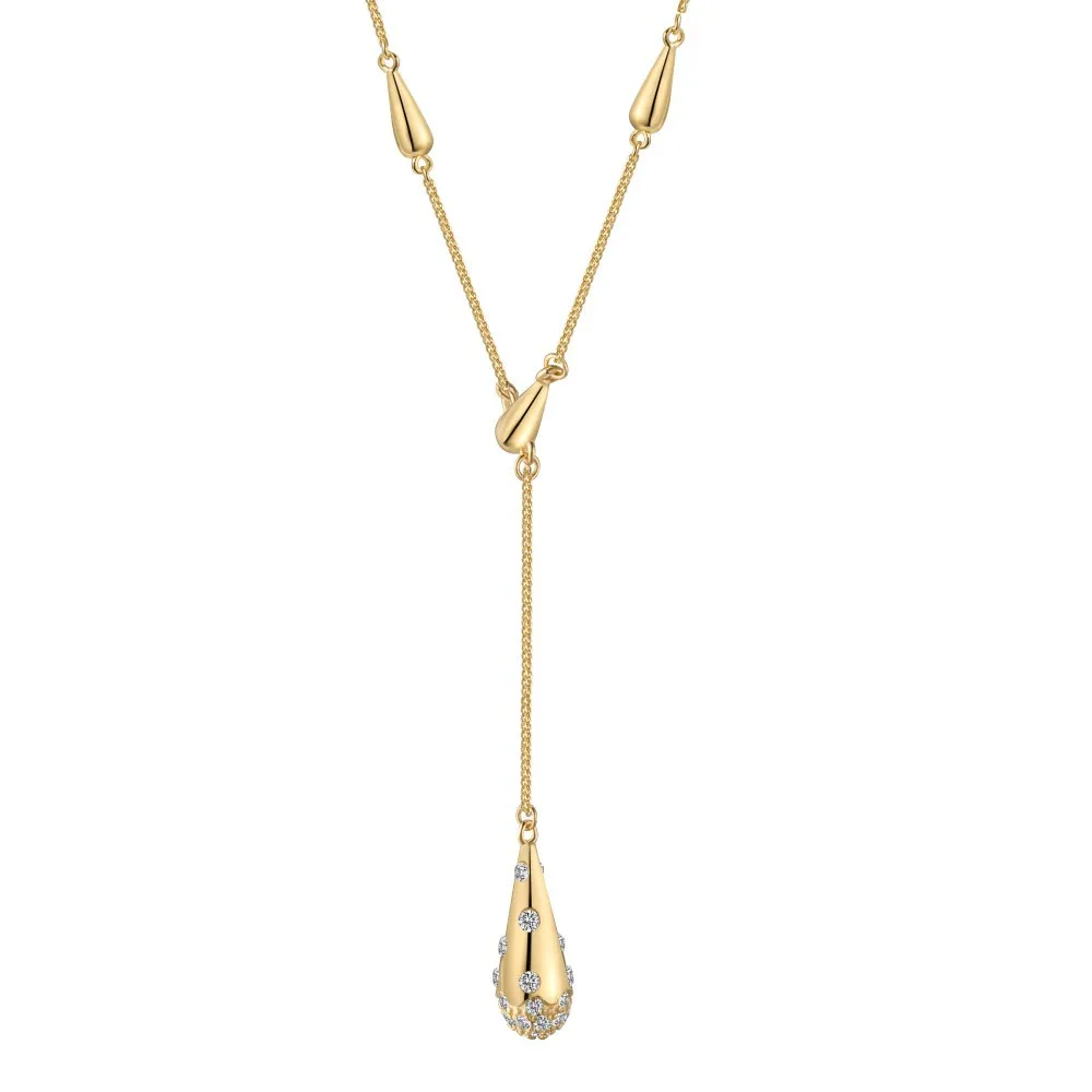 S925 Vintage Italy Style Zirconia Water-drop Necklace 80200310 - image1