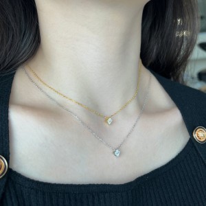 S925 Sparkle Zirconia Clover Flower Necklace 80200311