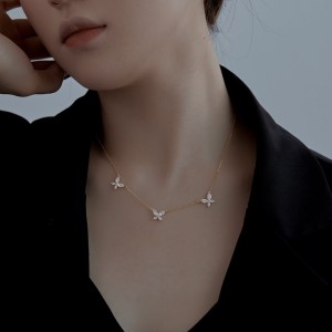 S925 Sparkle 5A Zirconia Butterfly Necklace 80200312