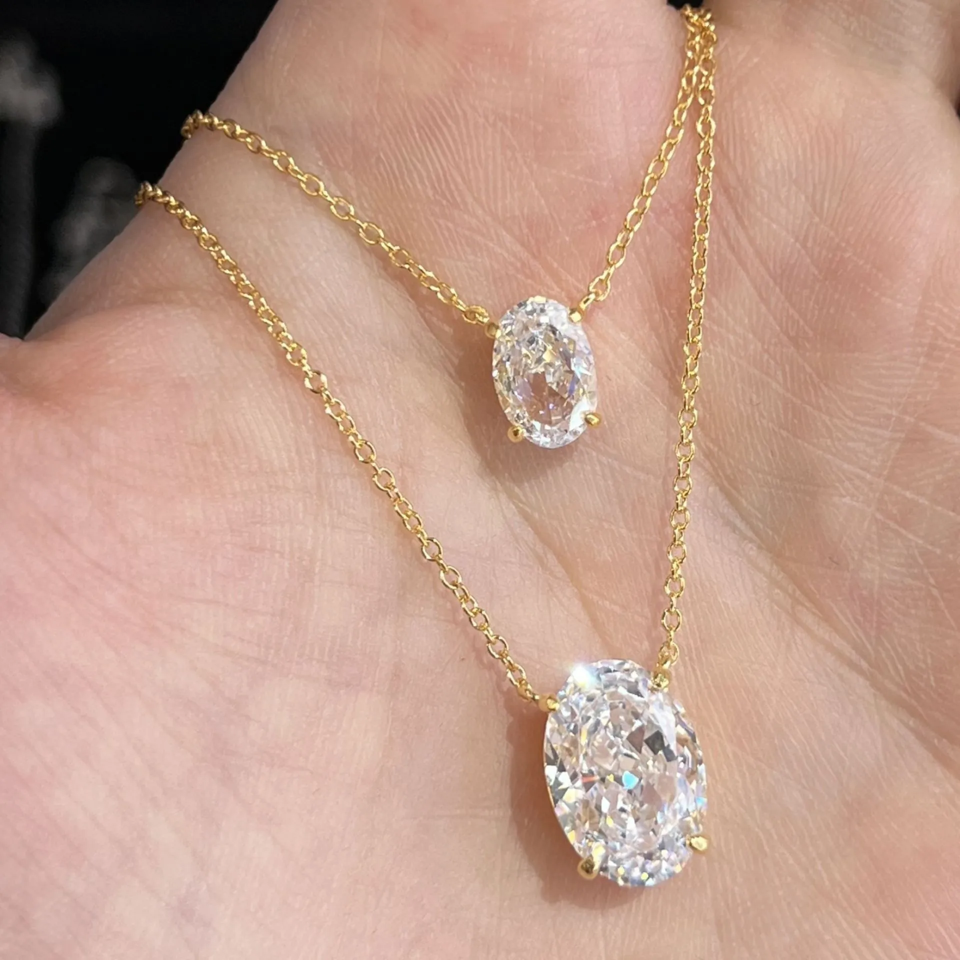 S925 8A Oval Ice-cut Zirconia Necklace 80200313 - image2