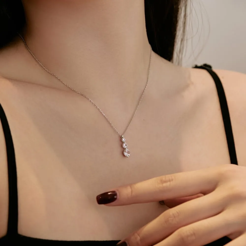 S925 Sparkle 5A Round Zirconia Necklace 80200315 - image2