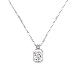 S925 5A Rectangle Zirconia Necklace 80200320