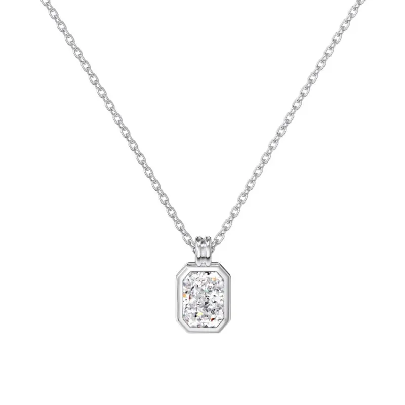 S925 5A Rectangle Zirconia Necklace 80200320