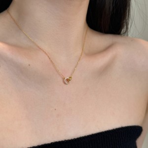 S925 Zirconia Interlocking Pendant Necklace 80200326