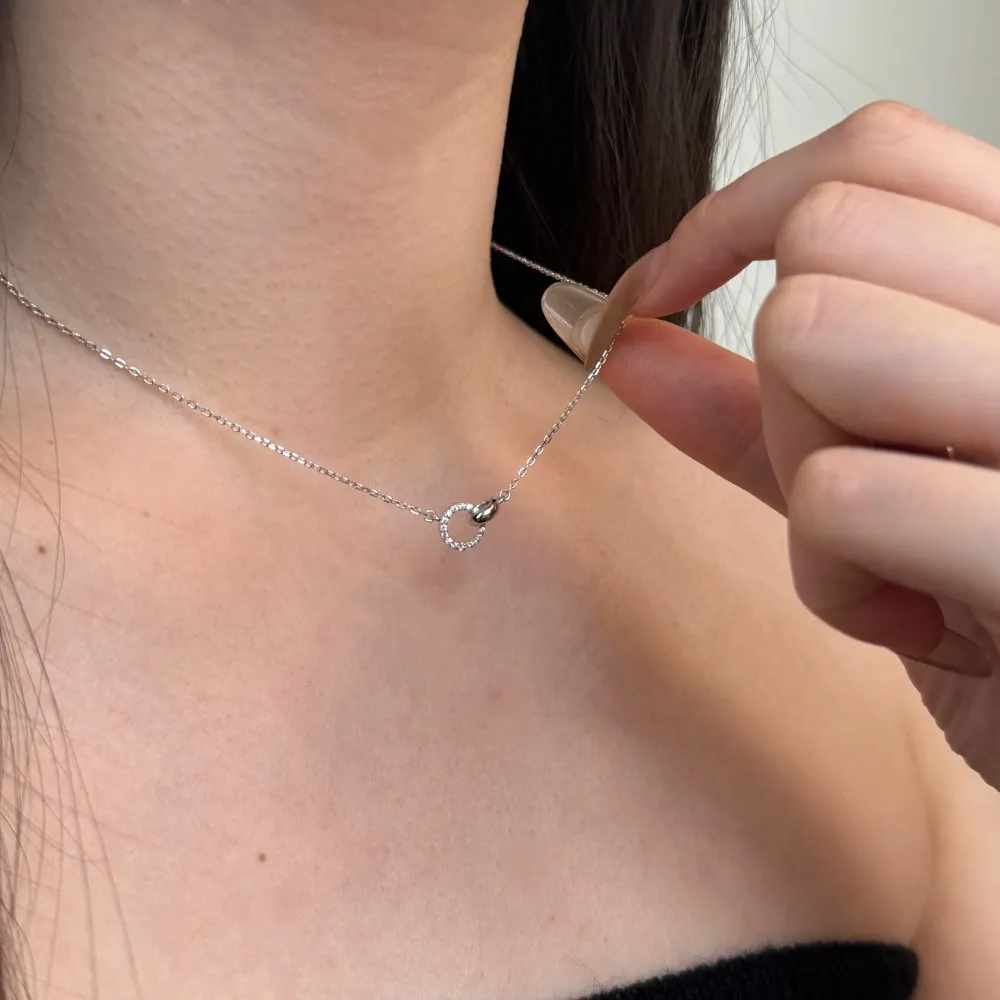 S925 Zirconia Interlocking Pendant Necklace 80200326 - image2