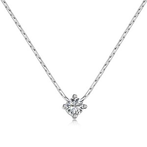 S925 Round Zirconia Bamboo Chain Necklace 80200327