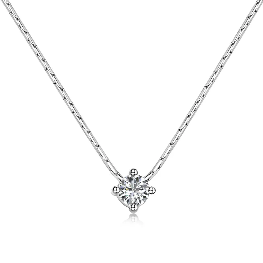 S925 Round Zirconia Bamboo Chain Necklace 80200327