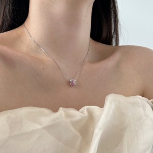 925 Sterling Silver Arrow Zirconia Heart Necklace 80200329