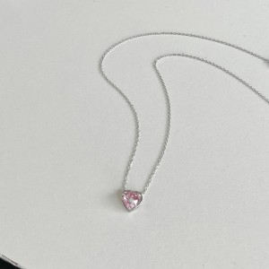 925 Sterling Silver Arrow Zirconia Heart Necklace 80200329