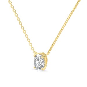 925 Sterling Silver 5A Oval Zirconia Necklace 80200330
