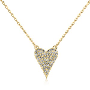 925 Sterling Silver Zirconia Love Heart Necklace 80200331