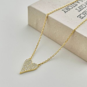 925 Sterling Silver Zirconia Love Heart Necklace 80200331