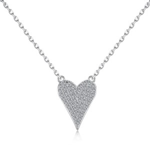 925 Sterling Silver Zirconia Love Heart Necklace 80200331