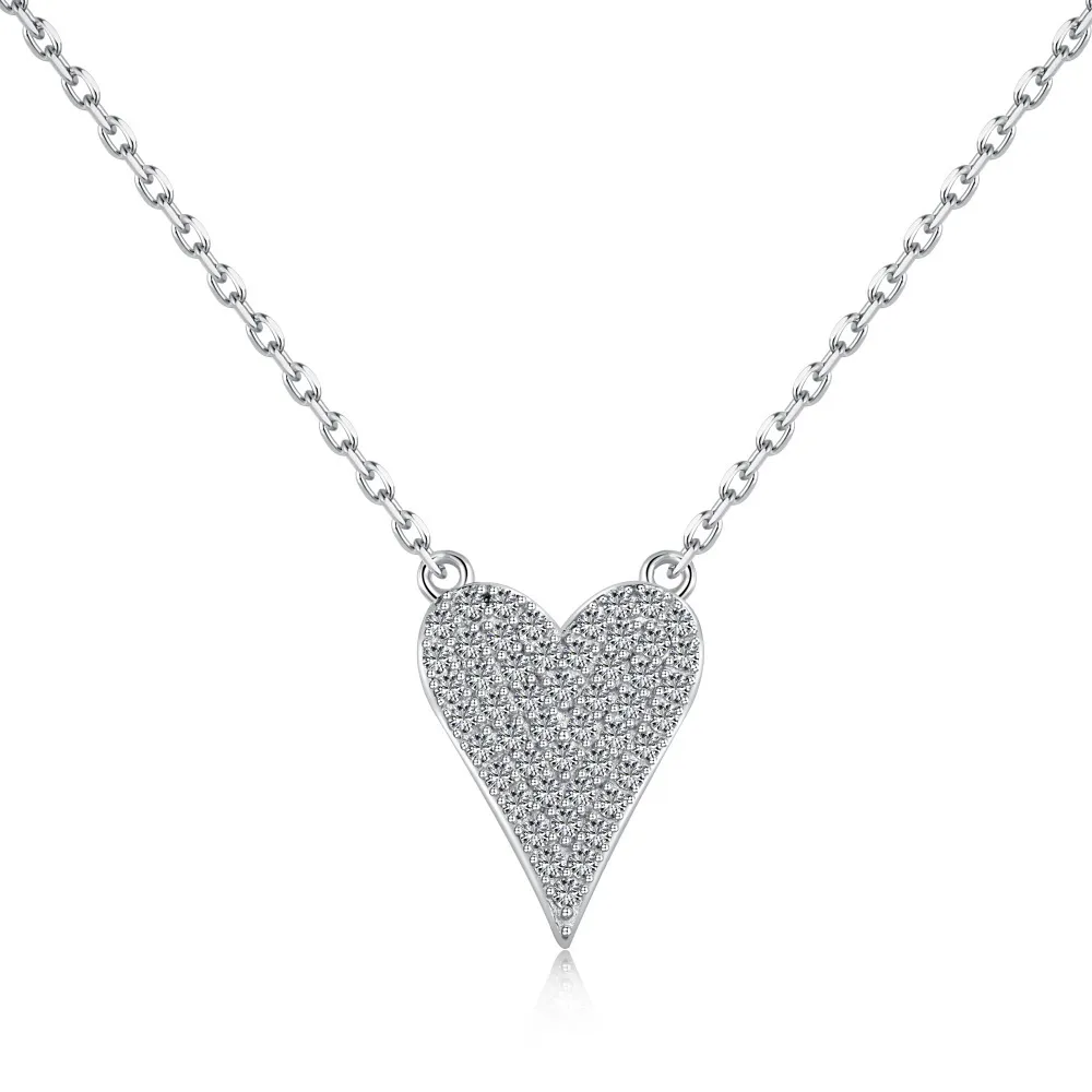 925 Sterling Silver Zirconia Love Heart Necklace 80200331