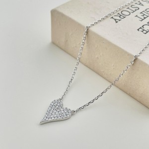925 Sterling Silver Zirconia Love Heart Necklace 80200331