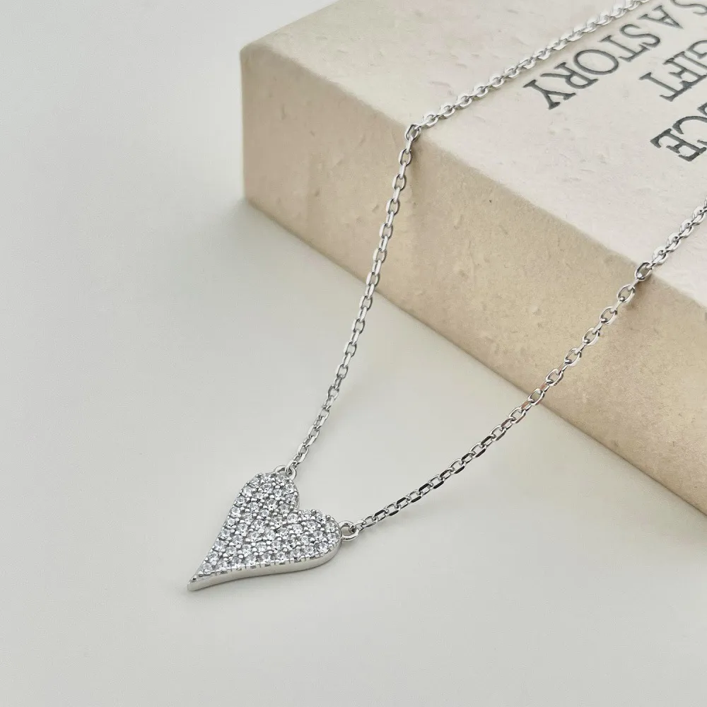925 Sterling Silver Zirconia Love Heart Necklace 80200331 - image2