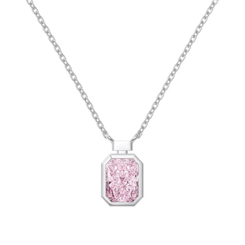 925 Sterling Silver 8A Rectangle Zirconia Necklace 80200332