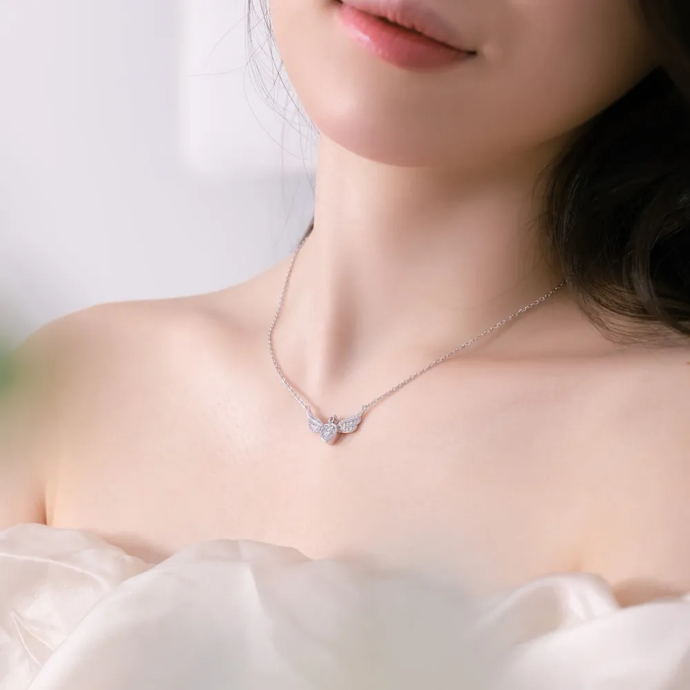 S925 Love Wings Heart Zirconia Necklace 80200334 - image2