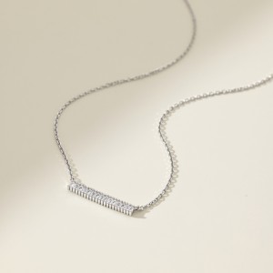 S925 5A Trapezoidal Zircon Necklace 80200337