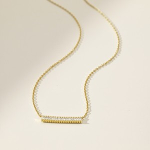 S925 5A Trapezoidal Zircon Necklace 80200337
