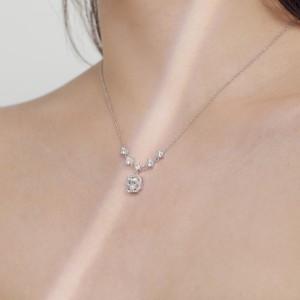 S925 5A Iced Sugar Zirconia Wedding Necklace 80200338