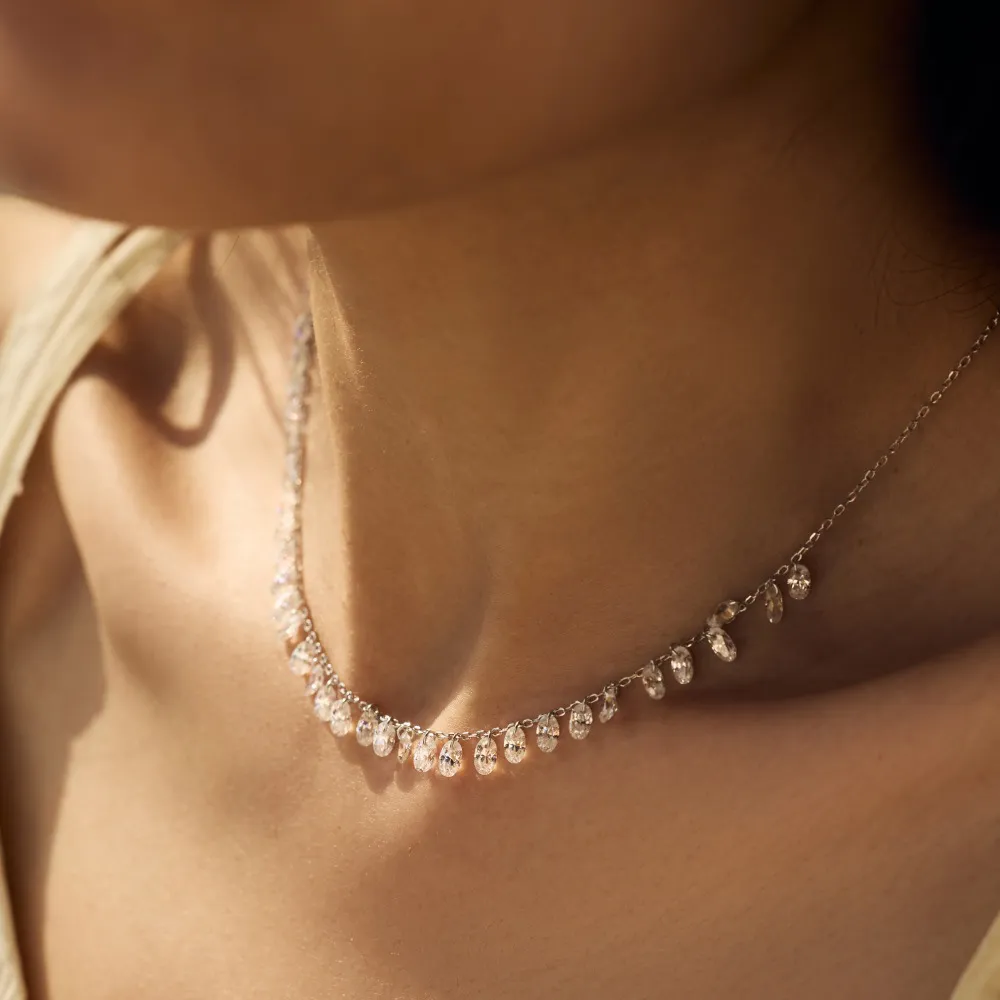 S925 5A Bling Oval Zirconia Necklace 80200355 - image2
