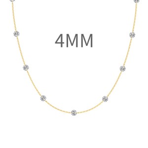 925 Sterling Silver Bling 4mm Zirconia Necklace 80200356