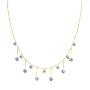 S925 Bling 3mm/4mm Zirconia Tassel Necklace 80200357