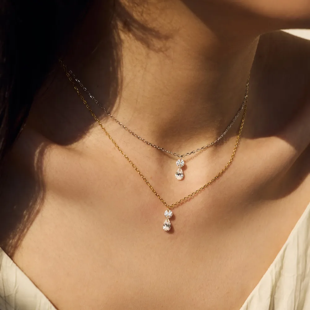 S925 5A Zirconia Waterdrop Choker Necklace 80200359
