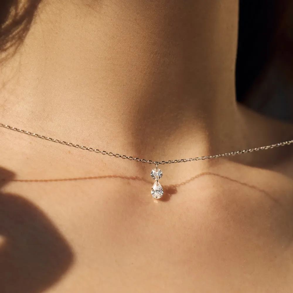 S925 5A Zirconia Waterdrop Choker Necklace 80200359 - image2