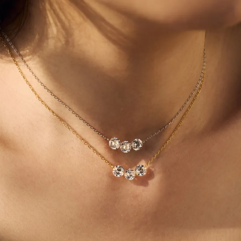 925 Sterling Silver Blink 4mm/5mm/6mm Zirconia Necklace 80200361