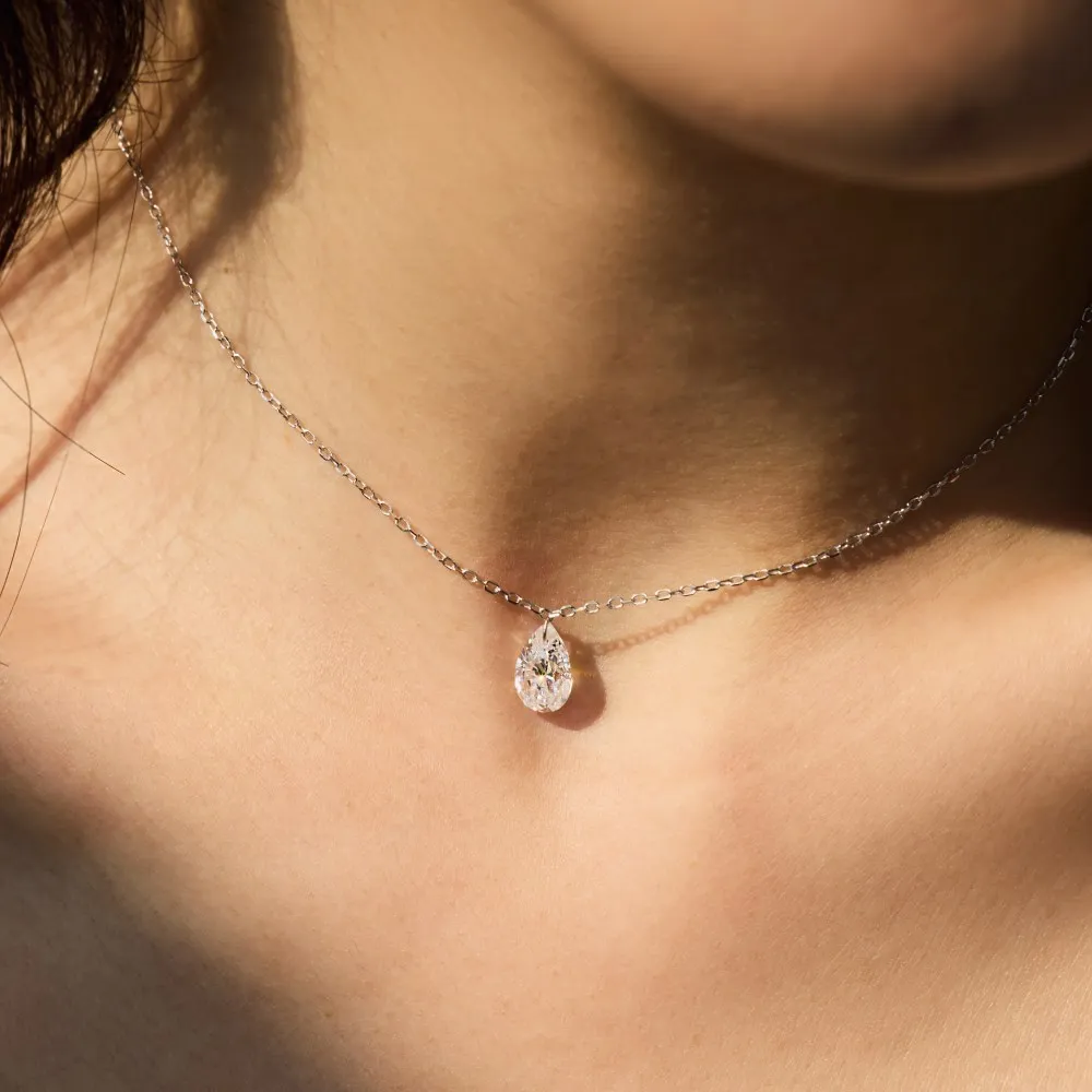 925 Sterling Silver Blink Waterdrop Zirconia Necklace 80200362 - image2