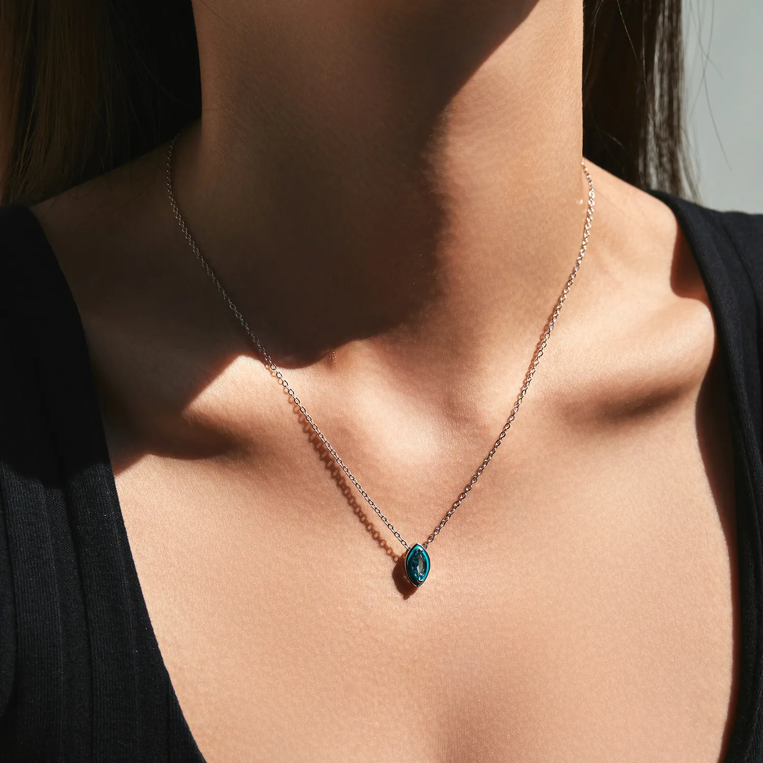 S925 Elegant Geometric Zirconia Necklace 80200371 - image1