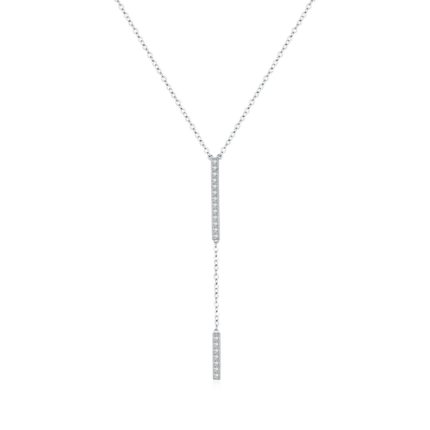 925 Sterling Silver Zirconia Tassel Necklace 80200375