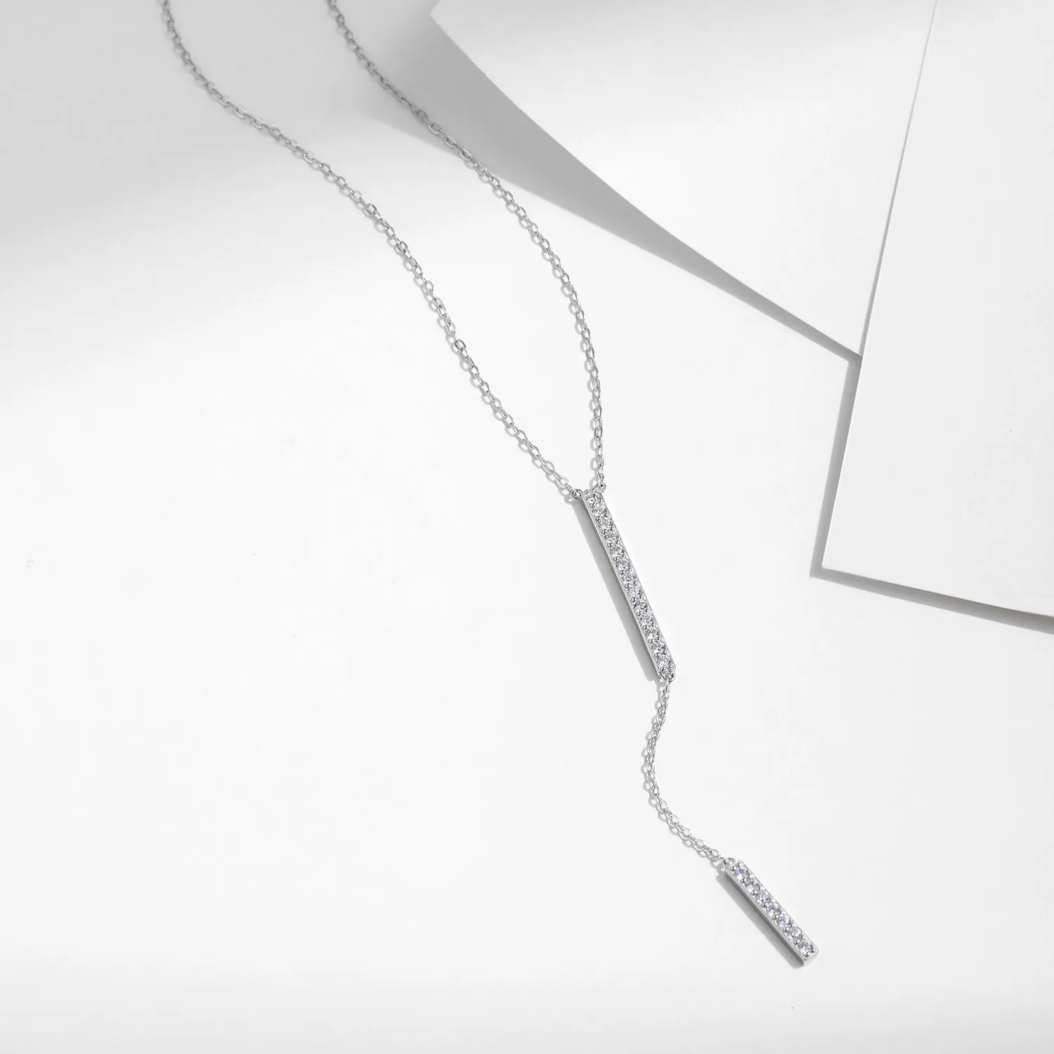 925 Sterling Silver Zirconia Tassel Necklace 80200375 - image2