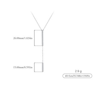 925 Sterling Silver Zirconia Tassel Necklace 80200375