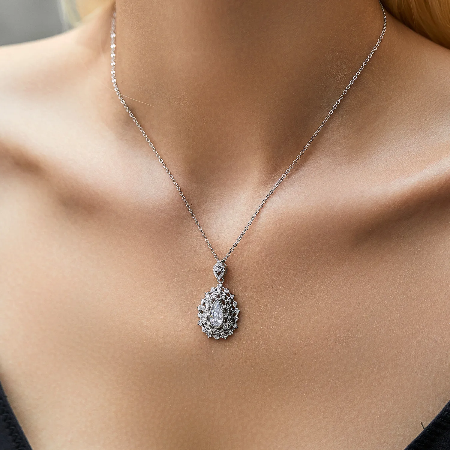 S925 Luxury Vintage Zirconia Necklace 80200380 - image1
