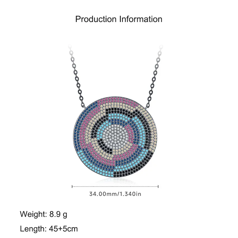 925 Sterling Silver Zirconia Shield Statement Statement Necklace 80200382 - image2