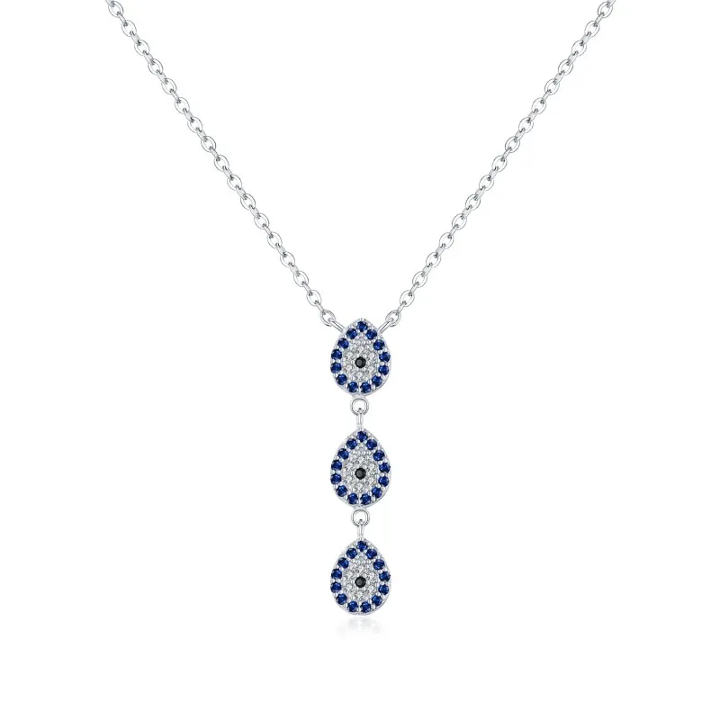 925 Sterling Silver Y-shaped Zirocnia Eye Statement Necklace 80200391