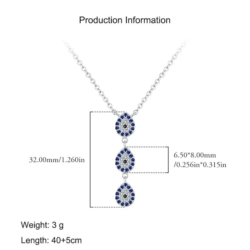 925 Sterling Silver Y-shaped Zirocnia Eye Statement Necklace 80200391 - image2
